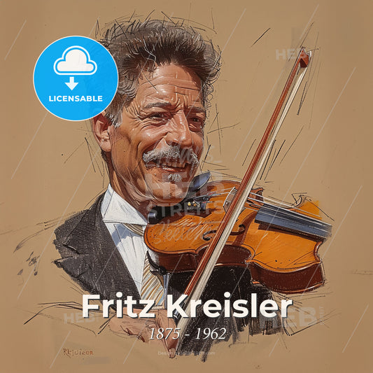 Fritz Kreisler, 1875 - 1962, Austrian violinist and composer - A Man Playing A Violin Print Template