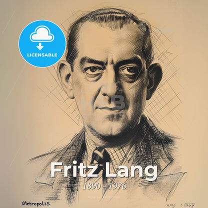 Fritz Lang, 1890 - 1976, Austrian-German filmmaker and visual artist - A Drawing Of A Man Print Template
