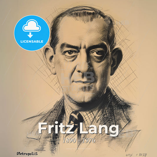 Fritz Lang, 1890 - 1976, Austrian-German filmmaker and visual artist - A Drawing Of A Man Print Template