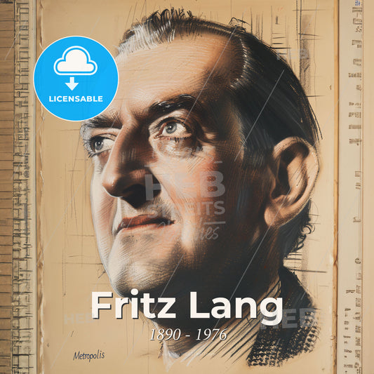 Fritz Lang, 1890 - 1976, Austrian-German filmmaker and visual artist - A Drawing Of A Man Print Template