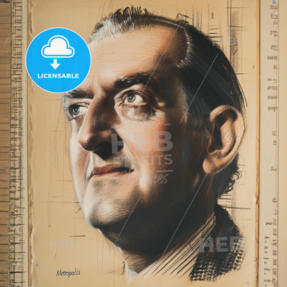 Fritz Lang, 1890 - 1976, Austrian-German filmmaker and visual artist - A Drawing Of A Man