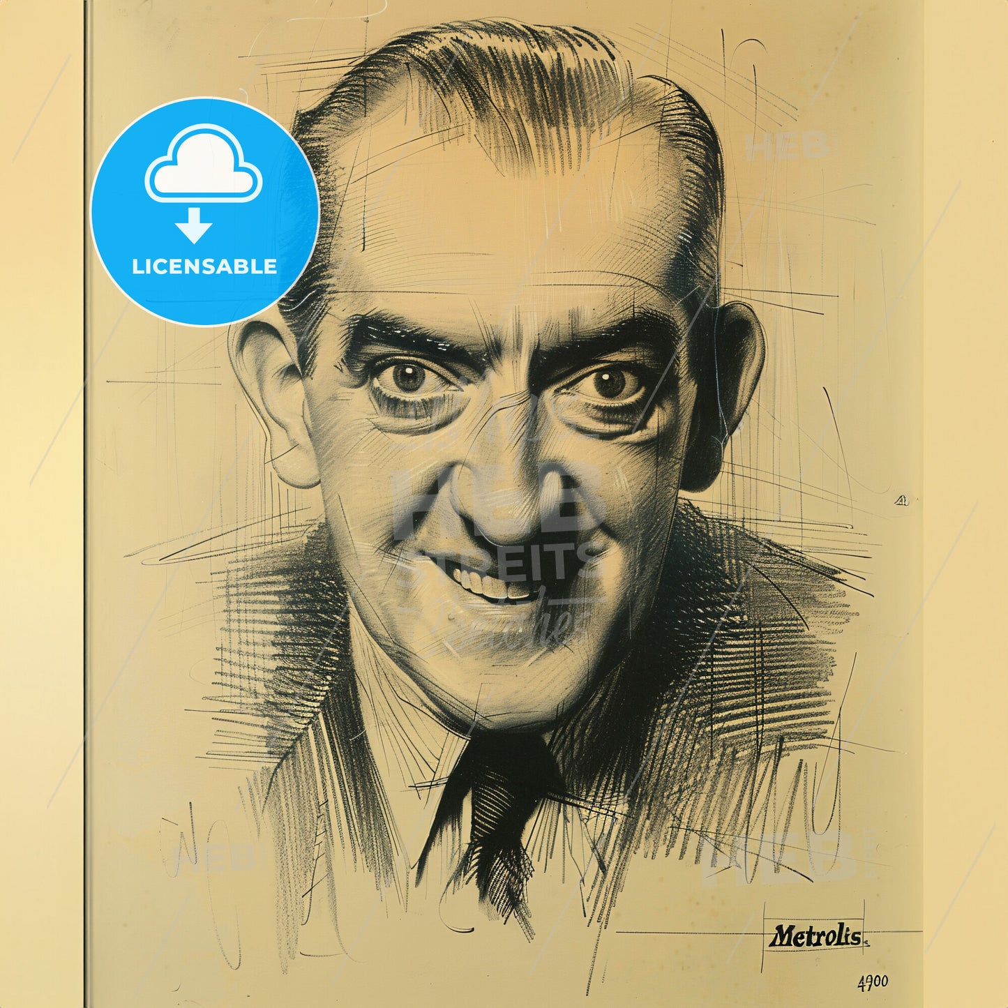 Fritz Lang, 1890 - 1976, Austrian-German filmmaker and visual artist - A Drawing Of A Man