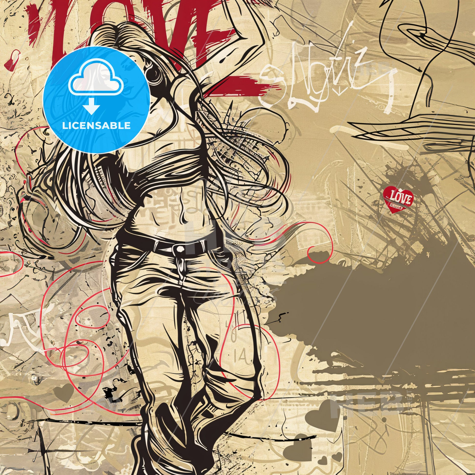 A Woman With Long Hair And A Hat