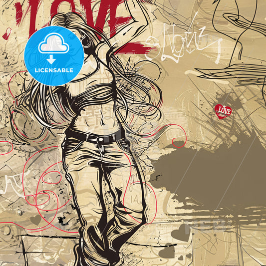 A Woman With Long Hair And A Hat