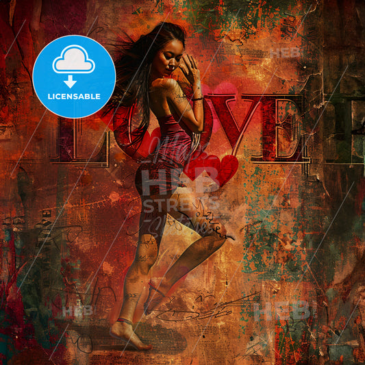 A Woman Dancing In A Red Dress