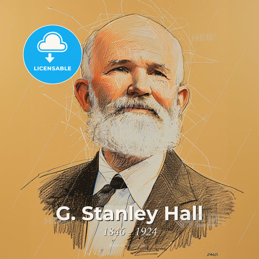 G. Stanley Hall, 1846 - 1924, American psychologist and educator - A Man With A White Beard Print Template