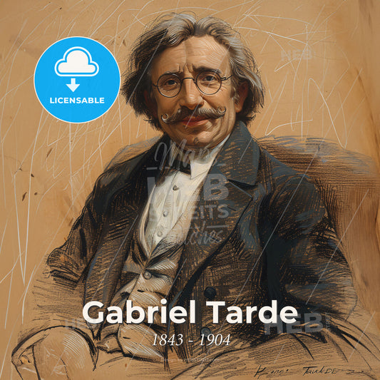 Gabriel Tarde, 1843 - 1904, French sociologist and criminologist - A Man Sitting In A Chair Print Template