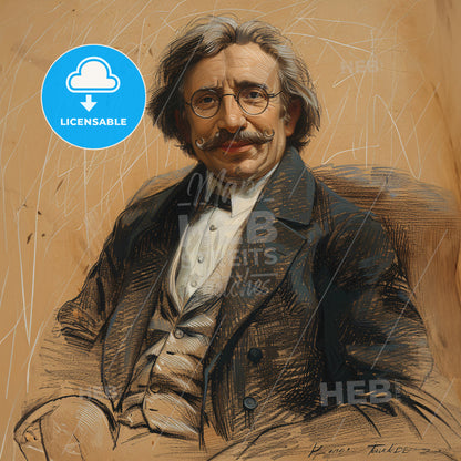 Gabriel Tarde, 1843 - 1904, French sociologist and criminologist - A Man Sitting In A Chair