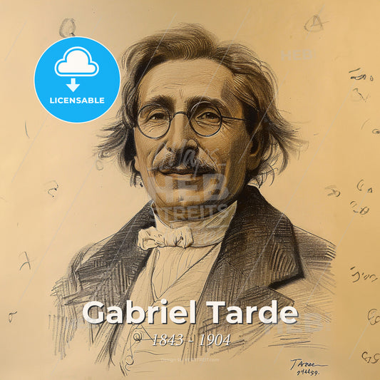 Gabriel Tarde, 1843 - 1904, French sociologist and criminologist - A Man With A Mustache Wearing Glasses Print Template