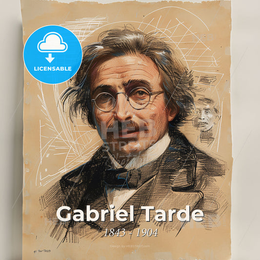 Gabriel Tarde, 1843 - 1904, French sociologist and criminologist - A Drawing Of A Man Print Template