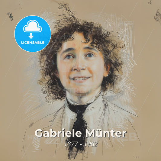 Gabriele Münter, 1877 - 1962, German painter - A Drawing Of A Man Print Template