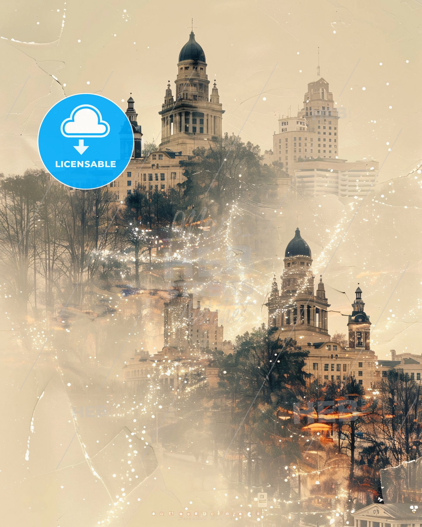 Gainesville Skyline: Iconic Architecture with a Modern Twist - A city with many towers and trees