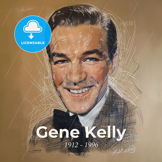 Gene Kelly, 1912 - 1996, American dancer and actor - A Drawing Of A Man Print Template