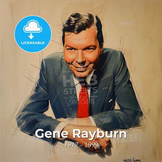 Gene Rayburn, 1917 - 1999, American TV show host - A Man In A Suit And Tie Print Template