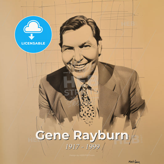 Gene Rayburn, 1917 - 1999, American TV show host - A Man In A Suit Smiling Print Template