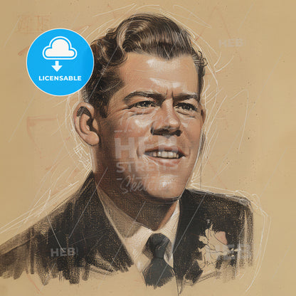 Gene Tunney, 1897 - 1978, American heavyweight boxer - A Drawing Of A Man