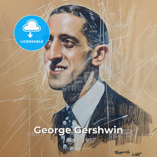 George Gershwin, 1898 - 1937, American composer - A Drawing Of A Man Print Template