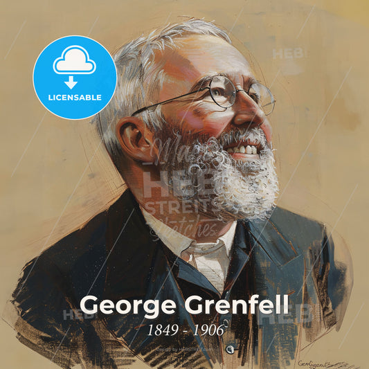 George Grenfell, 1849 - 1906, British missionary - A Man With A Beard And Glasses Smiling Print Template