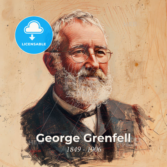 George Grenfell, 1849 - 1906, British missionary - A Man With A Beard Wearing Glasses Print Template