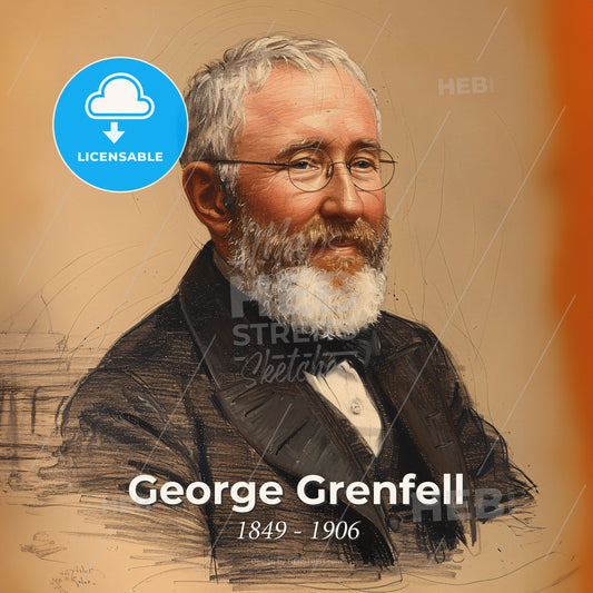 George Grenfell, 1849 - 1906, British missionary - A Man With A Beard Wearing Glasses Print Template