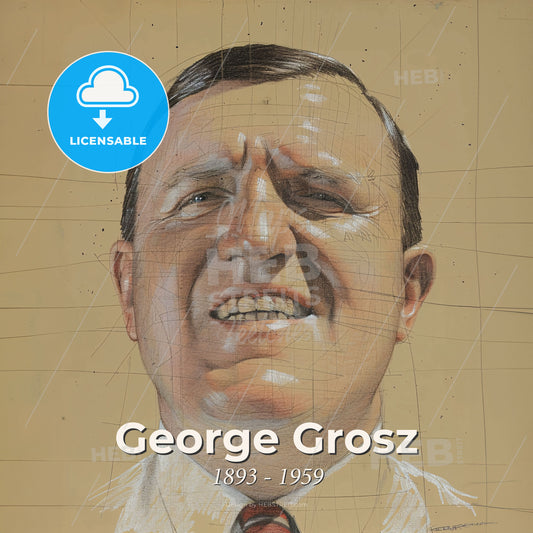 George Grosz, 1893 - 1959, German artist - A Man With A Tie Print Template