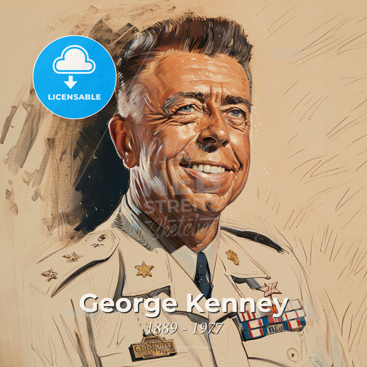 George Kenney, 1889 - 1977, American General - A Man In Military Uniform Print Template