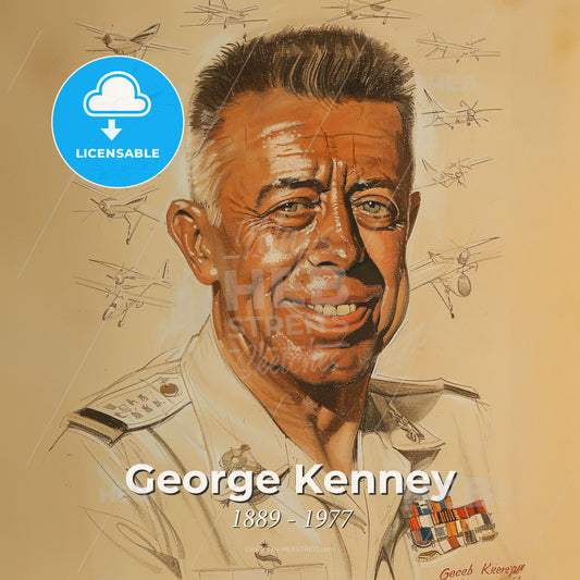 George Kenney, 1889 - 1977, American General - A Portrait Of A Man In Uniform Print Template