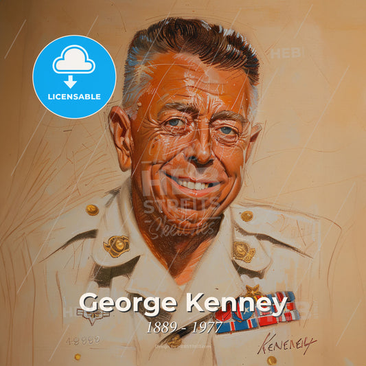 George Kenney, 1889 - 1977, American General - A Portrait Of A Man In A Military Uniform Print Template