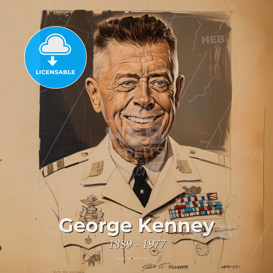 George Kenney, 1889 - 1977, American General - A Portrait Of A Man In A Military Uniform Print Template
