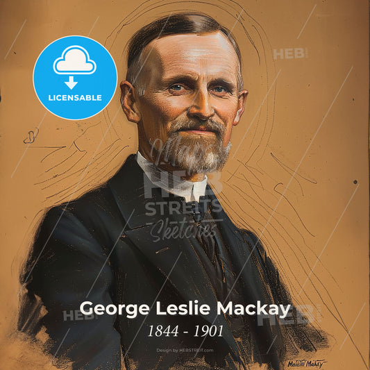 George Leslie Mackay, 1844 - 1901, Canadian missionary - A Man In A Suit Print Template