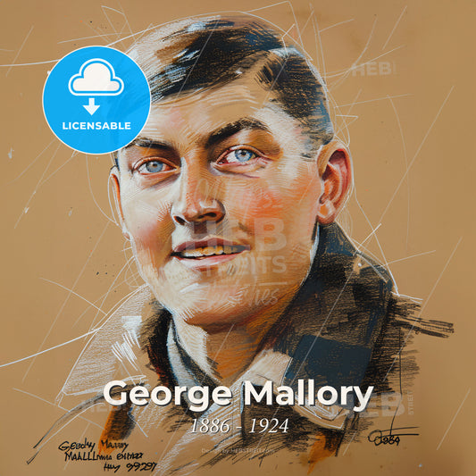 George Mallory, 1886 - 1924, British mountaineer - A Drawing Of A Man Print Template