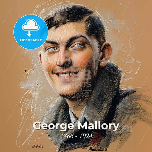 George Mallory, 1886 - 1924, British mountaineer - A Drawing Of A Man Smiling Print Template