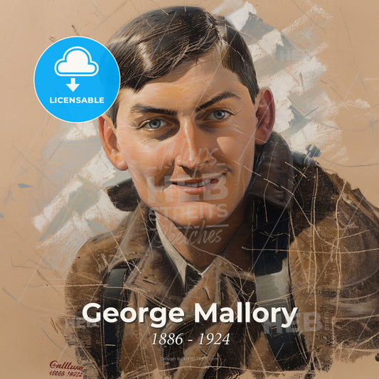 George Mallory, 1886 - 1924, British mountaineer - A Man In A Brown Coat Print Template