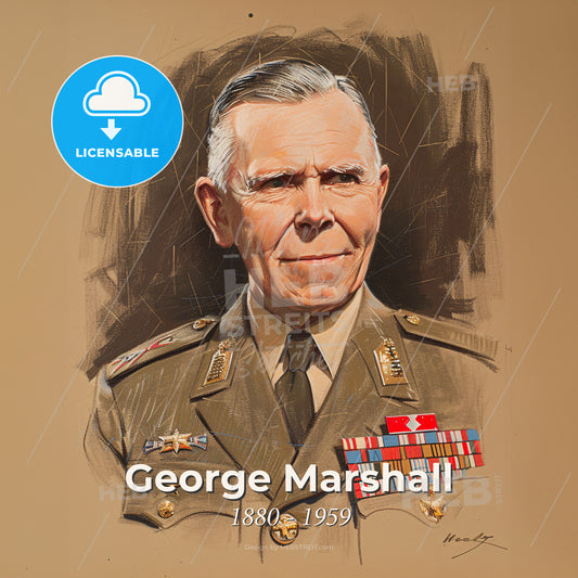 George Marshall, 1880 - 1959, American General - A Man In Military Uniform Print Template