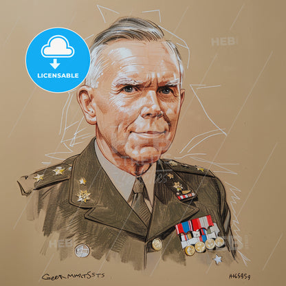 George Marshall, 1880 - 1959, American General - A Portrait Of A Man In A Military Uniform