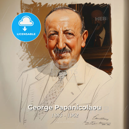 George Papanicolaou, 1883 - 1962, Greek-American pathologist - A Man In A Suit Print Template