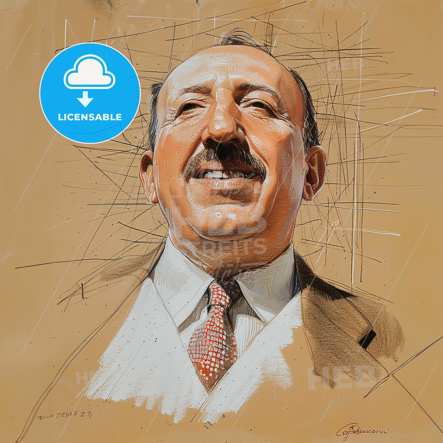 George Papanicolaou, 1883 - 1962, Greek-American pathologist - A Man With A Mustache Smiling