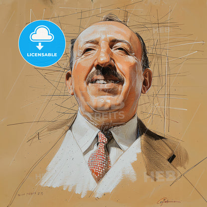 George Papanicolaou, 1883 - 1962, Greek-American pathologist - A Man With A Mustache Smiling