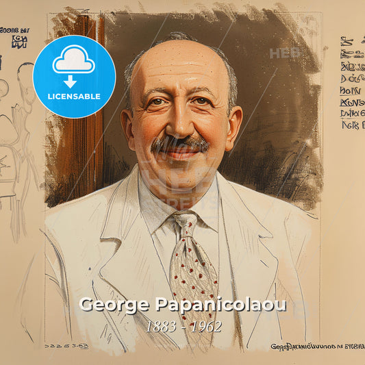 George Papanicolaou, 1883 - 1962, Greek-American pathologist - A Man In A White Suit Print Template