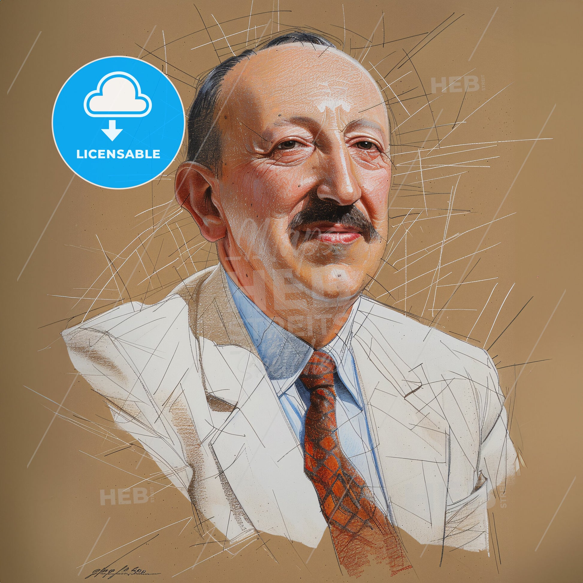 George Papanicolaou, 1883 - 1962, Greek-American pathologist - A Man With A Mustache And A Mustache