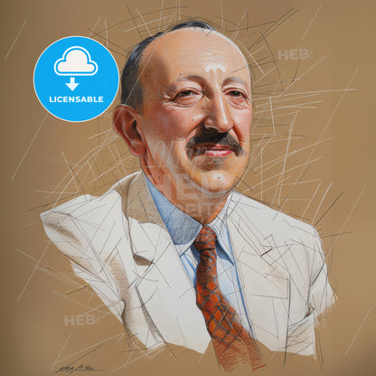 George Papanicolaou, 1883 - 1962, Greek-American pathologist - A Man With A Mustache And A Mustache