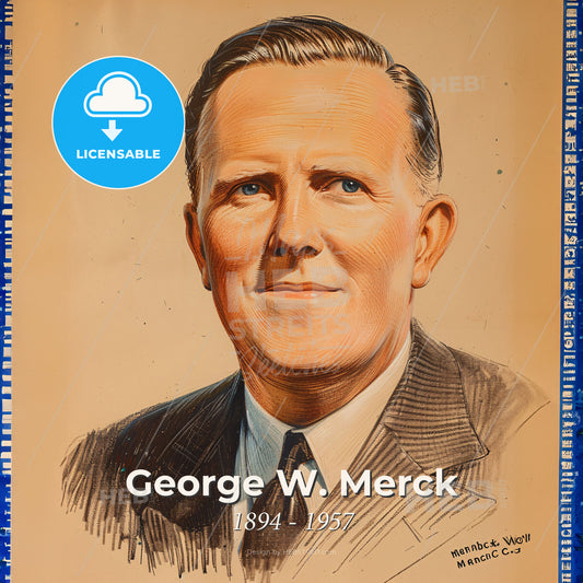 George W. Merck, 1894 - 1957, American pharmaceutical executive - A Portrait Of A Man Print Template
