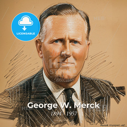 George W. Merck, 1894 - 1957, American pharmaceutical executive - A Man In A Suit And Tie Print Template