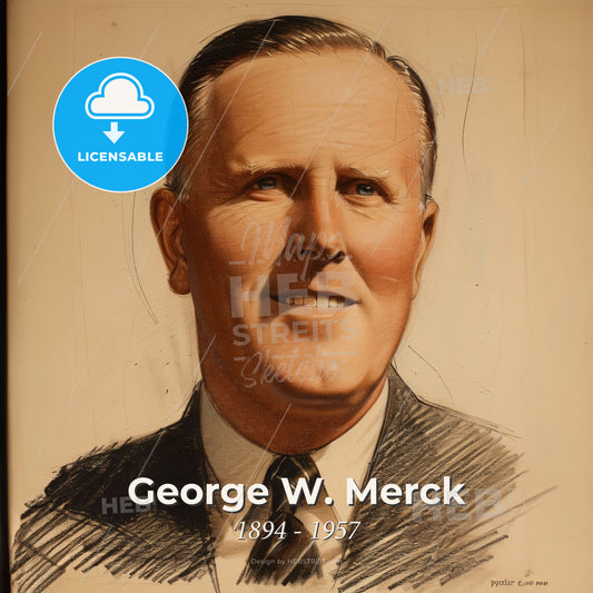 George W. Merck, 1894 - 1957, American pharmaceutical executive - A Portrait Of A Man Print Template