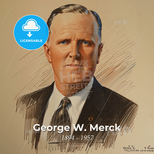 George W. Merck, 1894 - 1957, American pharmaceutical executive - A Man In A Suit And Tie Print Template