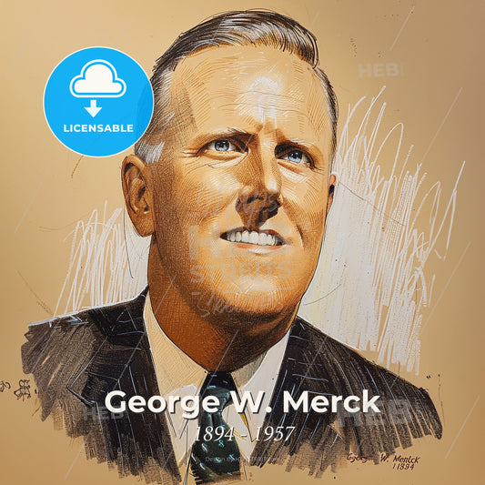 George W. Merck, 1894 - 1957, American pharmaceutical executive - A Man In A Suit And Tie Print Template