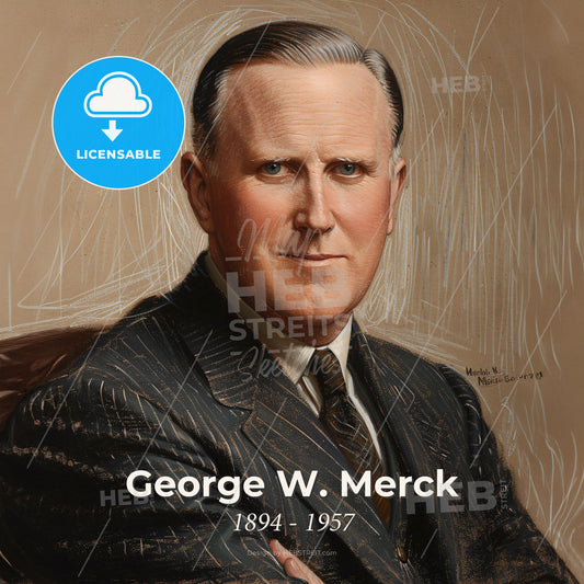 George W. Merck, 1894 - 1957, American pharmaceutical executive - A Man In A Suit Print Template