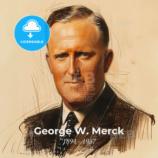 George W. Merck, 1894 - 1957, American pharmaceutical executive - A Man In A Suit And Tie Print Template