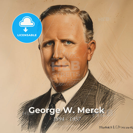 George W. Merck, 1894 - 1957, American pharmaceutical executive - A Portrait Of A Man Print Template