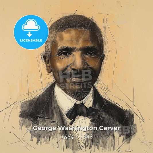 George Washington Carver, 1864 - 1943, American agricultural scientist and inventor - A Man In A Suit And Bow Tie Print Template